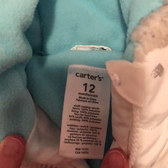 White baby winter snowsuit - Picture 3 of 5